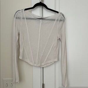Sheer  White Long Sleeve Top